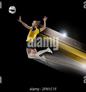 Abstract desing, concept of sport, action, motion in sport Stock Photo