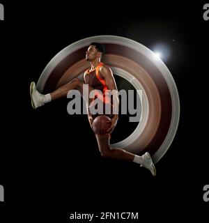 Abstract desing, concept of sport, action, motion in sport Stock Photo