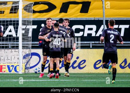 BREDA - Players of NAC Breda celebrate the 4-2 during the play-offs ...