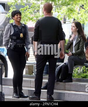 Danielle Moné Truitt and Ainsley Seiger attends NBC's "Law & Order
