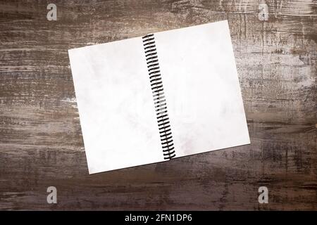 Top view of the open blank notebook  with Stock Photo