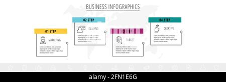 Four elements process chart template for presentation Stock Vector ...