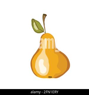 Pear icon isolated on white background. Natural delicious fresh ripe tasty fruit. Template vector illustration for packaging, card and various other Stock Vector