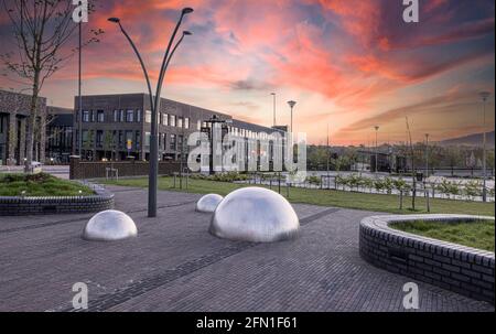 SWINDON, UK - MAY 13, 2021: Vew of the new stunning bar and restaurant on the Canal Side in Wichelstowe by Hall & WoodhouseWichelstowe canalside devel Stock Photo