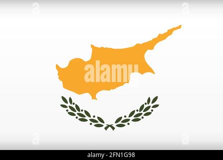 Vector flag of Cyprus. Color symbol isolated on white background. Cyprus flag image. Stock Vector