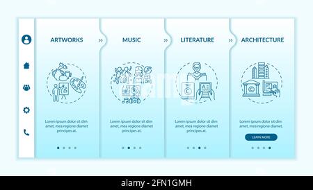 Original works kinds onboarding vector template Stock Vector