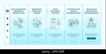 Special cases to copyright onboarding vector template Stock Vector