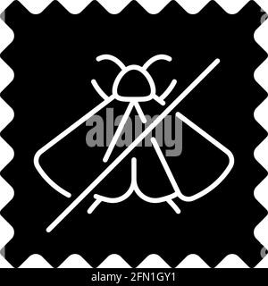 Moth repellent fabric feature black glyph icon Stock Vector