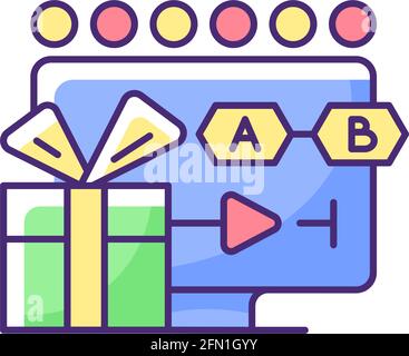 TV shows streaming RGB color icon Stock Vector
