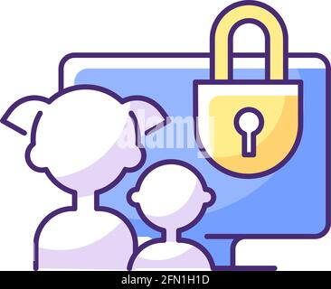 Parental control RGB color icon Stock Vector