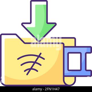 Offline downloads RGB color icon Stock Vector
