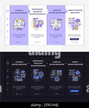 Shopper behavior types onboarding vector template Stock Vector