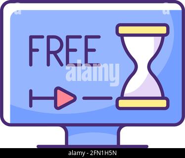 Free trial option RGB color icon Stock Vector
