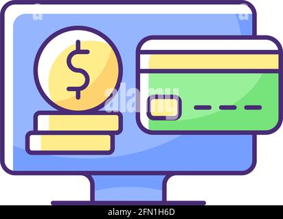 Subscription fee RGB color icon Stock Vector