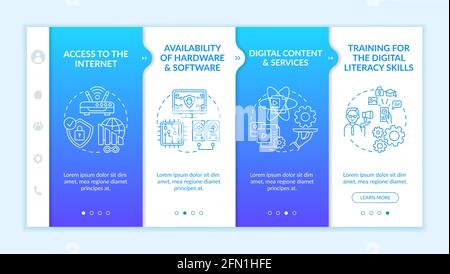 Digital inclusion components onboarding vector template Stock Vector