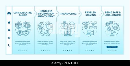 Essential digital skills onboarding vector template Stock Vector