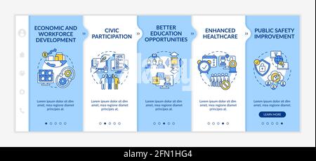Digital inclusion beneficial outcome onboarding vector template Stock Vector