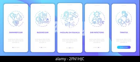Top ear states onboarding mobile app page screen with concepts Stock Vector