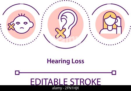 Hearing loss concept icon Stock Vector