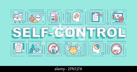 Self control word concepts banner Stock Vector