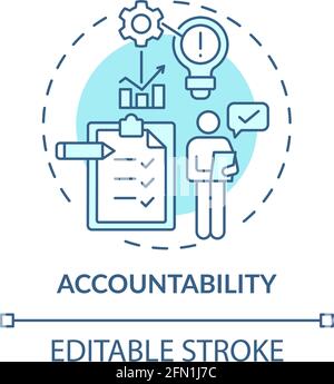 Accountability blue concept icon Stock Vector