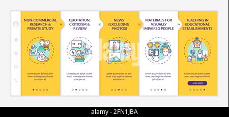 Special cases to copyright onboarding vector template Stock Vector