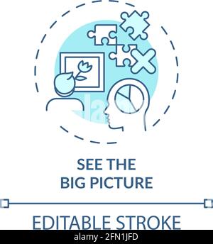 See big picture blue concept icon Stock Vector