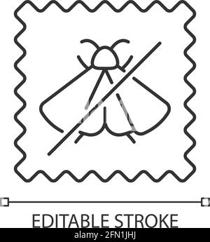 Moth repellent fabric feature linear icon Stock Vector