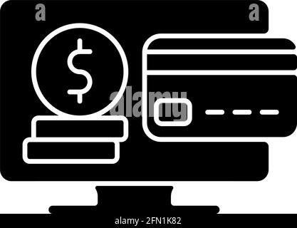 Subscription fee black glyph icon Stock Vector