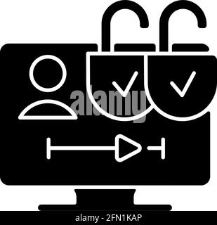 Multiple viewer profiles black glyph icon Stock Vector