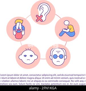 Loneliness feeling concept line icons with text Stock Vector