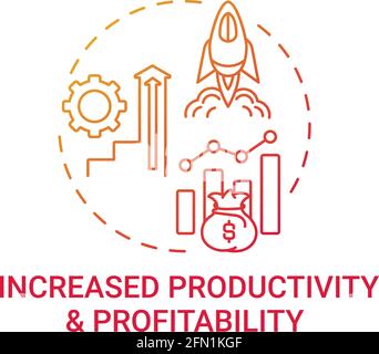 Increased productivity and profitability concept icon Stock Vector