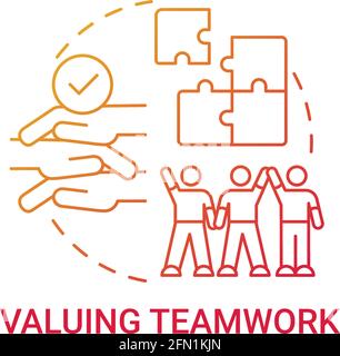 Valuing teamwork concept icon Stock Vector