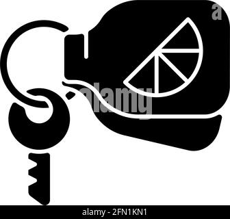 Branded keyring black glyph icon Stock Vector