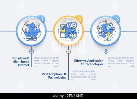 Digital inclusion preconditions vector infographic template Stock Vector