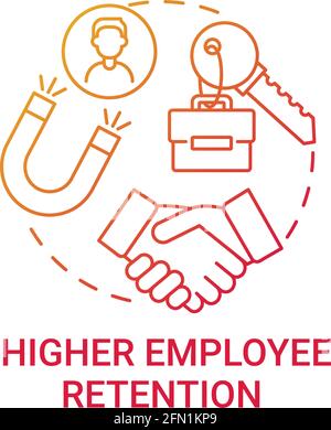 Higher employee retention concept icon Stock Vector