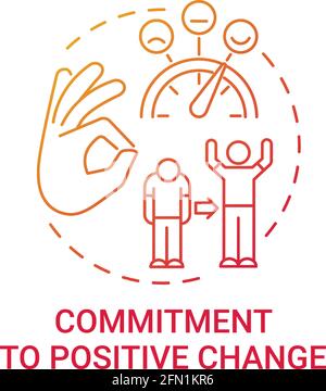 Commitment to positive change concept icon Stock Vector