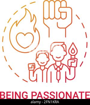 Being passionate concept icon Stock Vector
