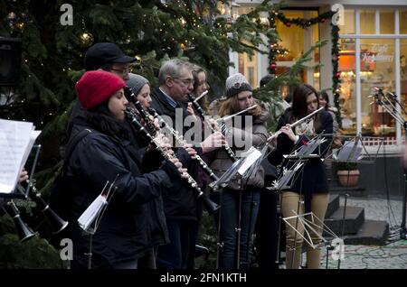 Christmas Brass Band Bernkastel Germany Christmas Markets Stock Photo