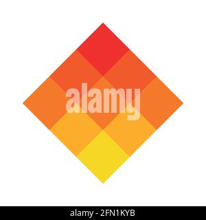 Abstract pixelized mosaic logo design Stock Vector