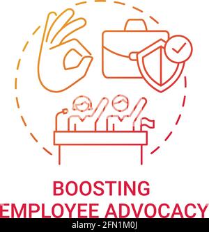 Boosting employee advocacy concept icon Stock Vector