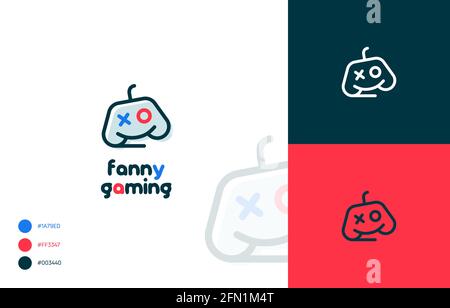 Blue Logo design for Game, gaming, internet, multiplayer, online. Business  Concept Brand Name Design and Place for Tagline. Creative Company Logo Temp  Stock Vector Image & Art - Alamy