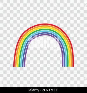 3d rainbow icon on a transparent background. Detailed isolated symbol. Cute realistic vector illustration with blur effect Stock Vector