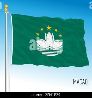 Macau official national flag, asiatic country, vector illustration Stock Vector