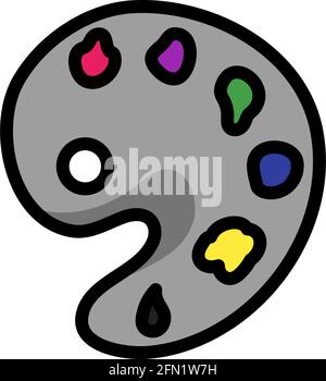 Palette Icon. Editable Bold Outline With Color Fill Design. Vector ...