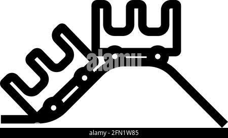 Small Roller Coaster Icon. Editable Bold Outline Design. Vector Illustration. Stock Vector