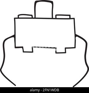 Micro Button Icon. Hand Drawn Sketch Design. Vector Illustration. Stock Vector