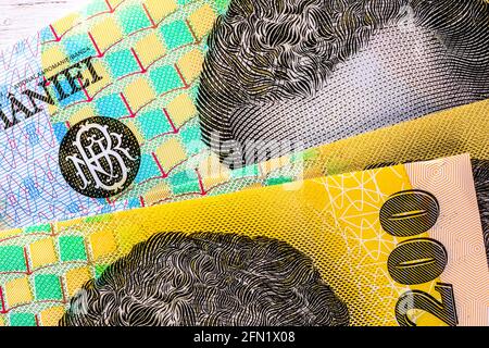 Selective focus on the detail of LEI banknotesy c Stock Photo