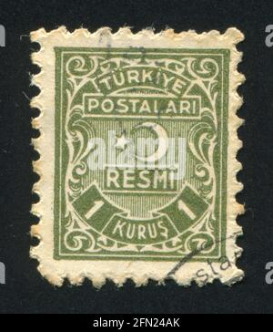 TURKEY - CIRCA 1948: stamp printed by Turkey, shows turkish pattern, circa 1948. Stock Photo