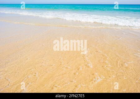 Sandy beach and calm sea in the Canary Islands Stock Photo